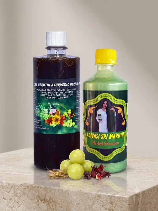 Adivasi Sri Maruthi Herbal Hair Oil + Shampoo